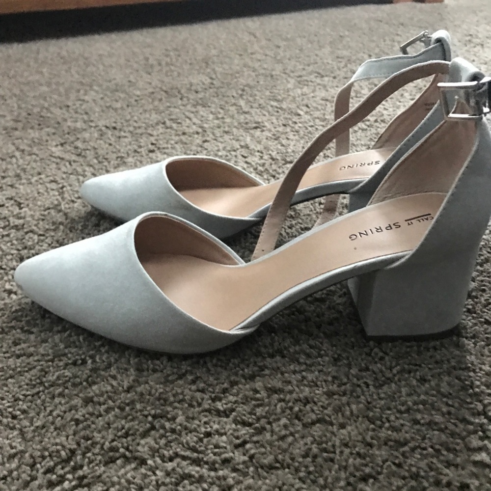 Call it Spring Grey Block Heel - size 9